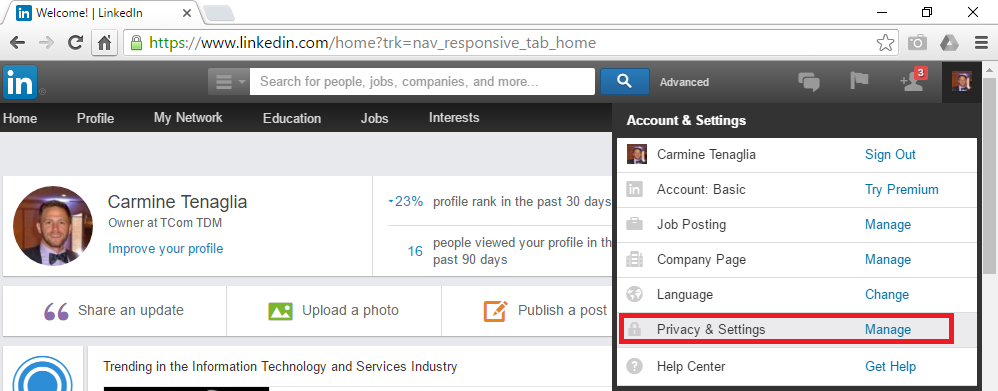 LinkedIn - Home Page